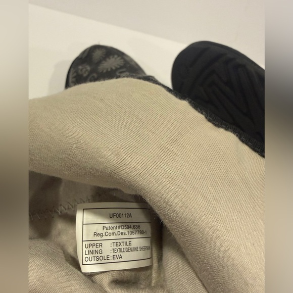 UGG Australia Tall Logo Knit Button Boots Women’s 8 Black Gray Shearling - Picture 11 of 14